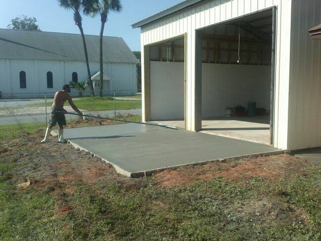 Concrete Pad in Front of garage