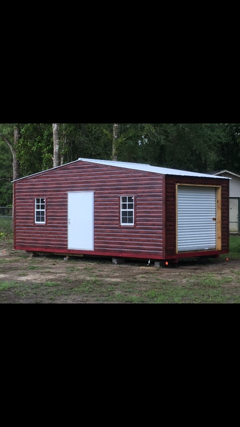 12X24 PORTABLE WITH ROLL DOOR T RED