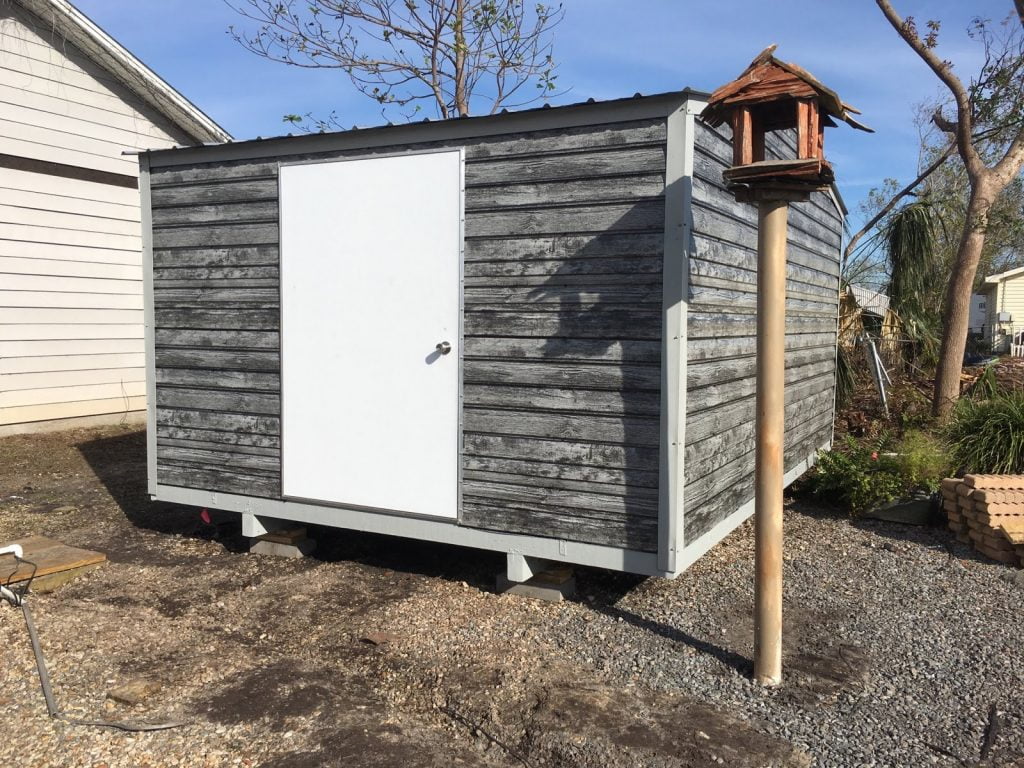 12X16 PORTABLE WITH DOOR ON END WALL