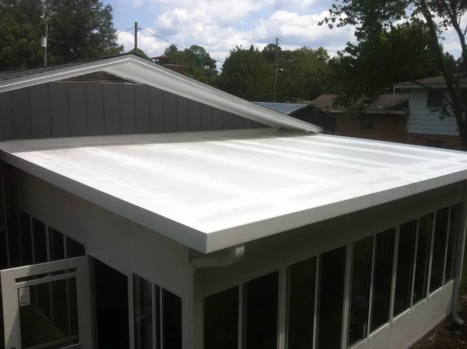 SUN ROOM ROOF TIED INTO GABLE WALL