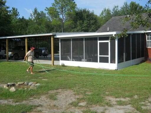 20X24 SCREEN ROOM WITH 24X36 CARPORT