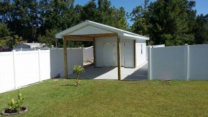12X16 WITH 12X16 CARPORT ON CONCRETE