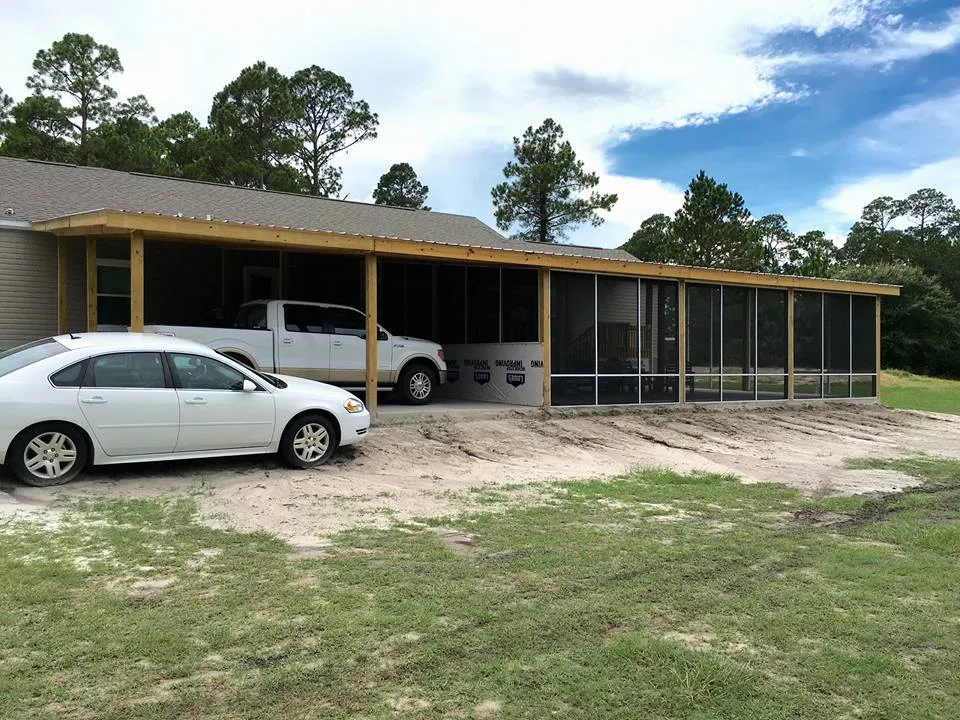 24X36 SCREEN ROOM WITH 24X24 CARPORT