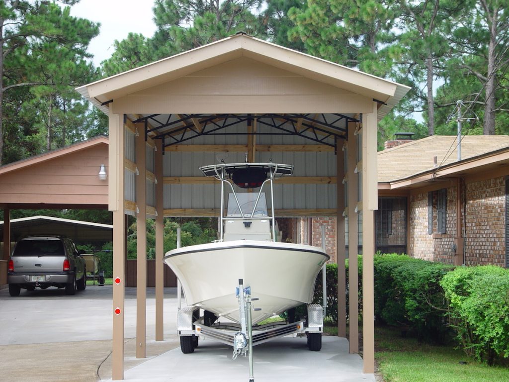14X24 BOAT COVER WITH FOUR FOOT DROP SIDES