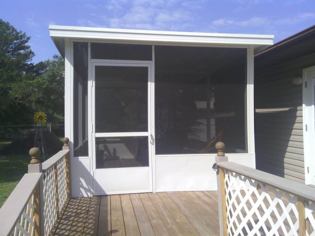 COVERED PART OF EXISTING DECK WITH SCREEN ROOM