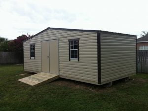 12X24 PORTABLE TAN AND BROWN WITH DOUBLE DOOR