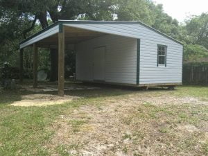 12X20 WITH 12X20 LEANER GREY AND BLACK TRIM