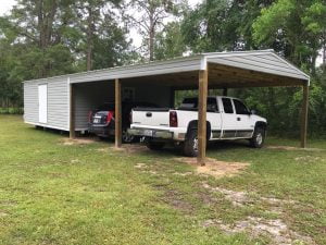 20X20 PORTABLE WITH 20X24 CARPORT