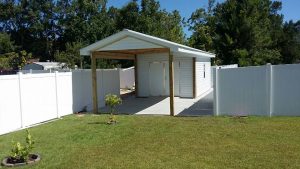 12X16 WITH 12X16 CARPORT ON CONCRETE