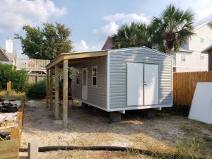 12x20 Reverse Gable with a leaner