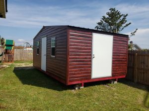 12x20 portable building with two doors