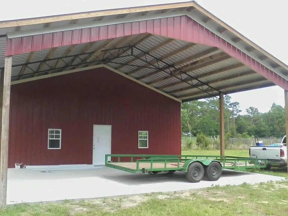 40X60 PARTIALLY ENCLOSED POLE BARN