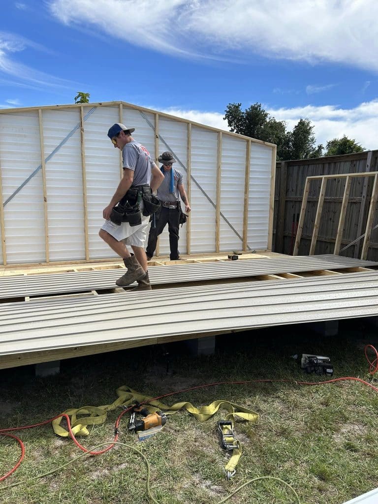 PORTABLE BUILDING UNDER CONSTRUCTION