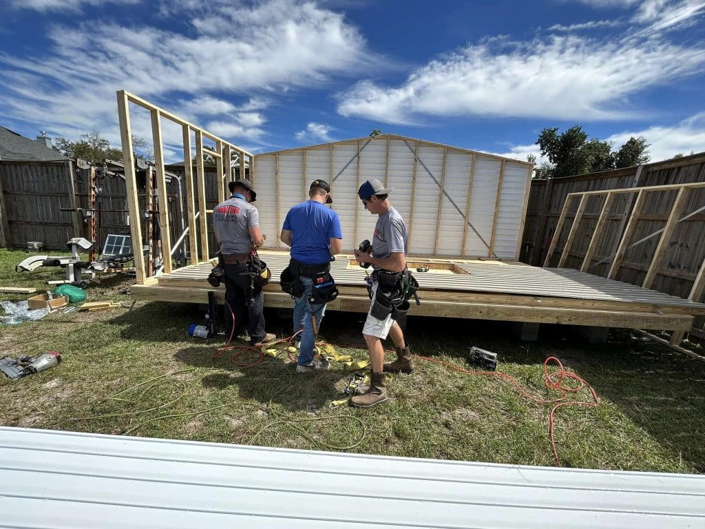 PORTABLE BUILDING UNDER CONSTRUCTION