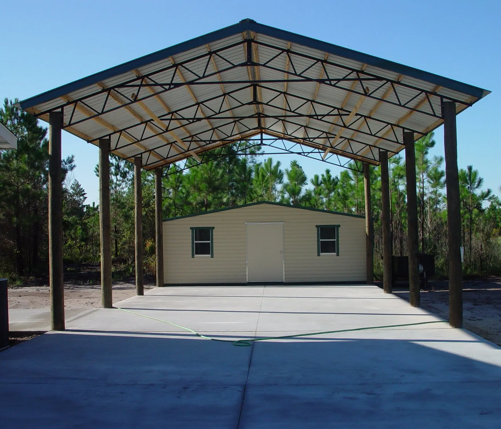 12x24 PORTABLE BUILDING 24X36X14 POLE BARN WITH CONCRETE