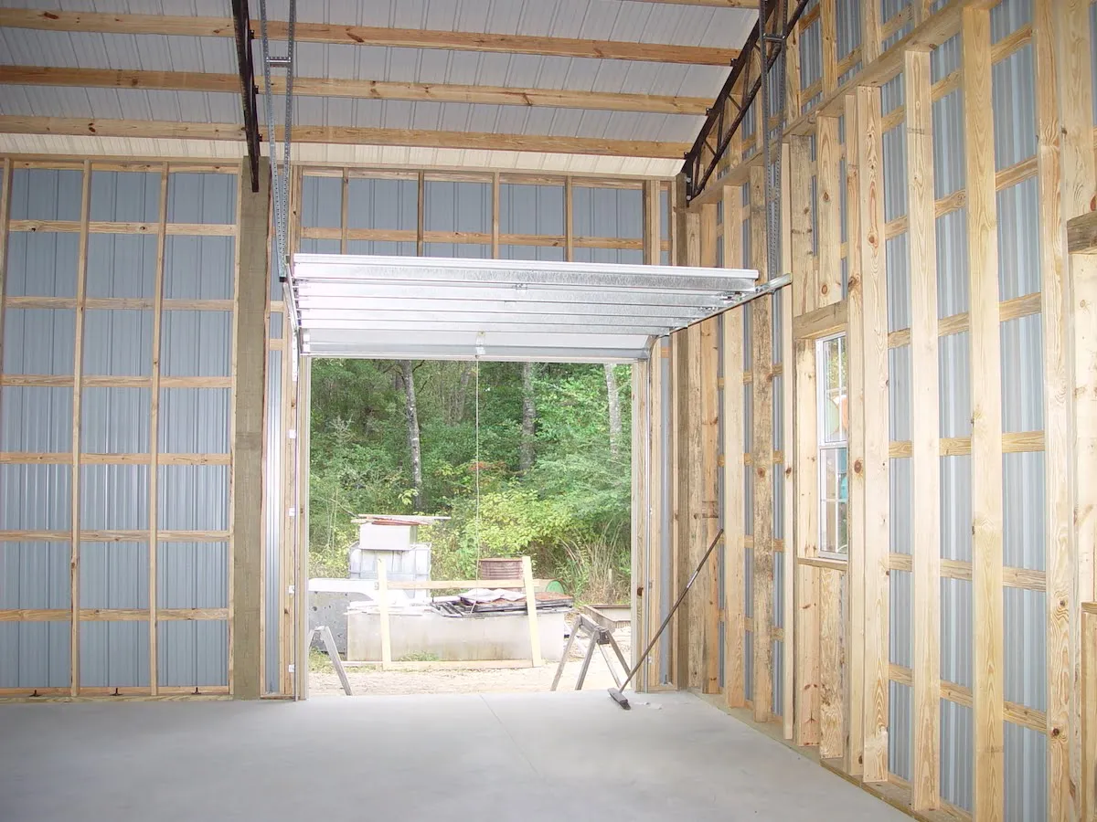 POLE BARN OVERHEAD DOOR WALL