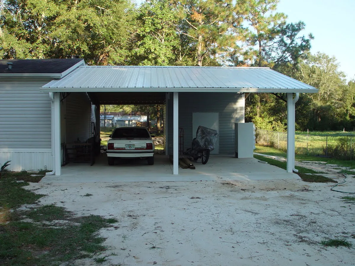 CARPORT WITH ENCLOSED AREA